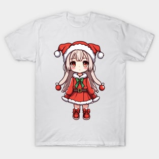 Cute christmas girl anime T-Shirt